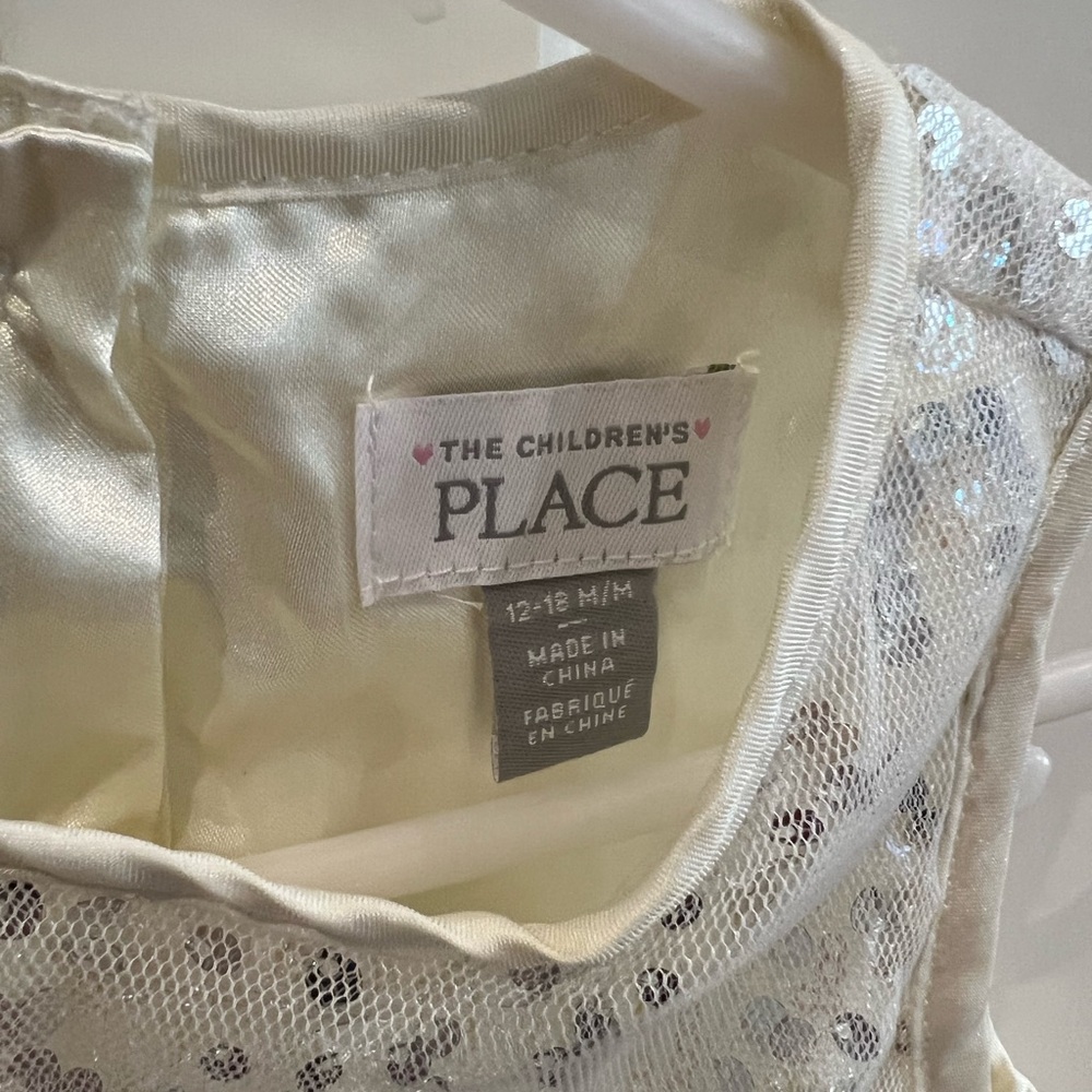 The Children's Place Shimmering off White Dress 12-18m - Picture 2 of 3